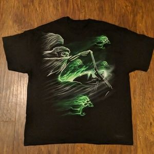 Black Green Grim Reaper Tee
